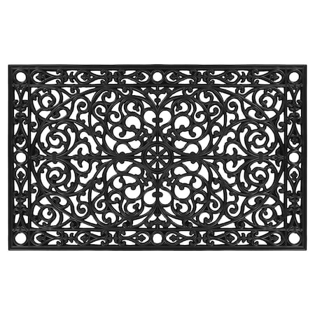 Configuracion 30 x 48 in. Gatsby Rubber Rectangular Doormat Black CO3361369